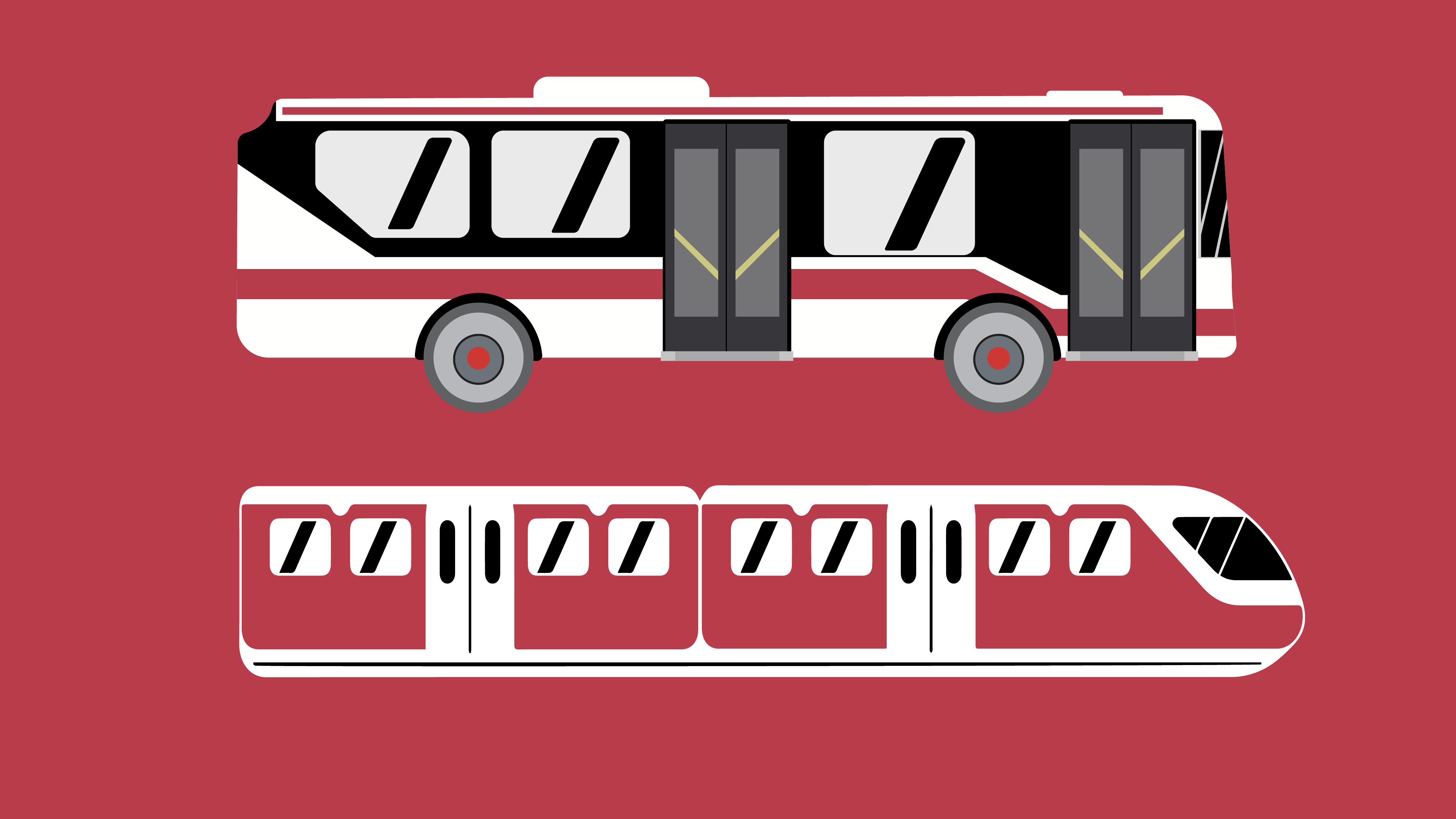 Bus and subway illustrations